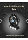 BFS Şarjlı USB Fan – Masaüstü Mini Vantilatör, Taşınabilir, Işıklı, 3 Kademeli, Sessiz