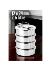 BFS Sefer Tası Yemek Kabı Paslanmaz Çelik 4 Katlı 12 cm 650 ml
