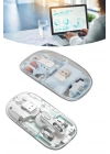 BFS Sessiz Tıklama Çift Modlu Bluetooth Ve Alıcı Şeffaf Mouse Fare