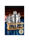 BFS  Shaker Kokteyl Set - 7 Parça 550 ML Shaker Coctail Set  Bambu Standlı