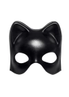 BFS   Siyah Deri Görünümlü Kedi Maskesi – Cosplay &amp; Maskeli Balo