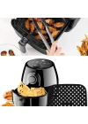 BFS   Siyah Isıya Dayanıklı Yıkanılabilir Silikon Fırın Ve Airfryer Kare Model Pişirme Matı 21,5 Cm