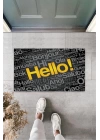 BFS Siyah Kapı Önü Paspası Hello Desen  K-3265