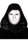BFS  Siyah Kapüşonlu 120 cm Pelerin ve Beyaz Boyanabilir Tam Yüz Maske