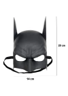 BFS   Siyah Renk Çocuk Boy Arkadan Lastikli Batman Maskesi A Kalite  20x14 cm