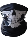 BFS   Siyah Renk Dikişsiz Çok Fonksiyonlu Çene Kafatası Yüz Maskesi Baf Buff Bandana Boyunluk Bileklik