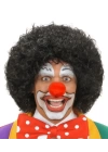 BFS   Siyah Renk Kıvırcık Afro Bonus Peruk Saç ve Kırmızı Sünger Burun Seti