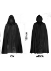 BFS  Siyah Uzun Pelerin 120 cm Kapüşonlu – Cosplay ve Parti Kostümü