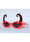 BFS   SiyahBoynuzluKırmızıRenkAlevliPartiGözlüğü21x10cm