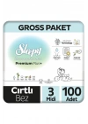 BFS   Sleepy Bio Natural Bebek Bezi Gross Paket 3 Beden 4-9 Kg 100 Adet