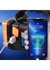 BFS  Solar ve USB Şarjlı LED + COB El Feneri | 1500 mAh Şarjlı Taşınabilir Çalışma Işığı–Su Geçirmez