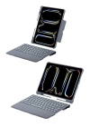 BFS  T5510D iPad Pro 13 (2024) Kılıf Palermo Ledli Klavyeli Standlı Tablet Kılıfı - Siyah