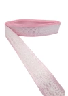 BFS Tafta Dantel Görünümlü Kurdele Pembe 25 mm 1 Metre