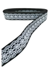 BFS Tafta Dantel Görünümlü Kurdele Siyah 25 mm 2 Metre