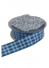 BFS Tafta Ekoseli Kurdele 25 mm İndigo 10 Metre