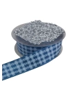 BFS Tafta Ekoseli Kurdele 25 mm İndigo 2 Metre