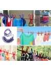 BFS  Taşınabilir Seyahat Çamaşır İpi 12 Mandallı Klipsli Lastikli Çamaşır Mandalları