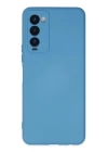 BFS  Tecno Camon 18 Kılıf Nano içi Kadife Silikon - Mavi