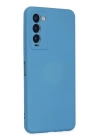 BFS  Tecno Camon 18 Kılıf Nano içi Kadife Silikon - Mavi