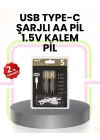 BFS Tekrar Şarj Edilebilir AA USB Type-C Pil | 1000+ Döngü | 1.5V Sabit Voltaj