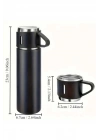 BFS Termos Seti 3lü Bardak Seti Isı Dayanıklı Siyah Paslanmaz Çelik Vakumlu
