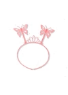BFS   Toz Pembe Renk Kelebek Kanadı Tacı ve Sopası 50x37 cm