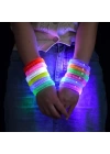 BFS Turuncu Led Işıklı Baskı Yapılabilen Pilli Bileklik Bilezik 1,5 Cm Genişlik