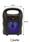 BFS Tutmalı Mini Hoparlör Işıklı Taşınabilir Bluetooth Wireless Radyolu Sd Kart ve USB Girişli Hoparlör