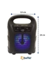 BFS Tutmalı Mini Hoparlör Işıklı Taşınabilir Bluetooth Wireless Radyolu Sd Kart ve USB Girişli Hoparlör