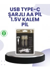 BFS Type-C USB ile Hızlı Şarj Edilebilir AA Kalem Pil | 1.5V Lityum | Çiftli Paket
