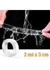BFS   Ultra Güçlü Çift Taraflı 2 mt x 3 cm Çift Taraflı Nano Bant