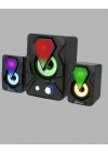 BFS USB Bağlantılı RGB 2.1 Hoparlör Seti Derin Bas ve Renkli Işık