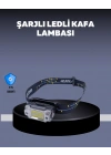 BFS USB Şarjlı Mini LED KAFA Feneri 50m Odak 150m Geniş Aydınlatm