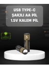 BFS USB Type-C Girişli Şarjlı AA Lityum Pil | 1.5V Sabit Çıkış | 3200mWh (2li Paket)