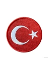 BFS  Ütü İle Yapışan Türk Bayrağı Yuvarlak Büyük Arma 5 cm