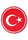 BFS  Ütü İle Yapışan Türk Bayrağı Yuvarlak Küçük Arma 3 cm