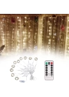 BFS  Uzaktan Kumandalı LED Perdeye Takılabilen Kancalı Işık Usb 3x3 Metre Peri Perde LED