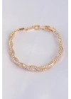 BFS Vip Seri Pirinç Zirkon Taşlı Gold Renk Sarmal Model Bileklik