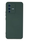 BFS  Vivo V23 5G Kılıf Nano içi Kadife Silikon - Koyu Yeşil
