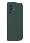 BFS  Vivo V23 5G Kılıf Nano içi Kadife Silikon - Koyu Yeşil