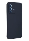 BFS  Vivo V23 5G Kılıf Nano içi Kadife Silikon - Lacivert