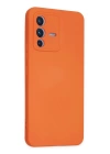 BFS  Vivo V23 5G Kılıf Nano içi Kadife Silikon - Turuncu
