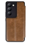 BFS  Vivo V30 Lite 4G Kılıf Flip Cover - Taba