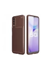 BFS  Vivo Y11S Kılıf Auto Focus Karbon Kapak - Kahverengi