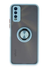 BFS  Vivo Y11S Kılıf Montreal Yüzüklü Silikon Kapak - Buz Mavi