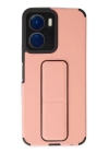 BFS  Vivo Y16 Kılıf Mega Standlı Silikon - Pudra