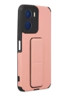 BFS  Vivo Y16 Kılıf Mega Standlı Silikon - Pudra