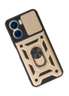 BFS  Vivo Y16 Kılıf Pars Lens Yüzüklü Silikon - Gold