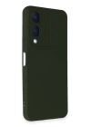 BFS  Vivo Y17S Kılıf Nano içi Kadife Silikon - Koyu Yeşil
