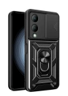 BFS  Vivo Y17S Kılıf Pars Lens Yüzüklü Silikon - Siyah